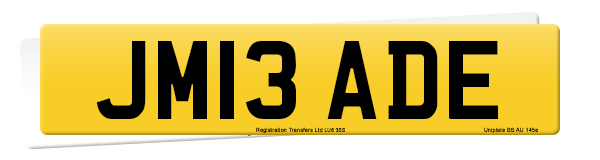 Registration number JM13 ADE